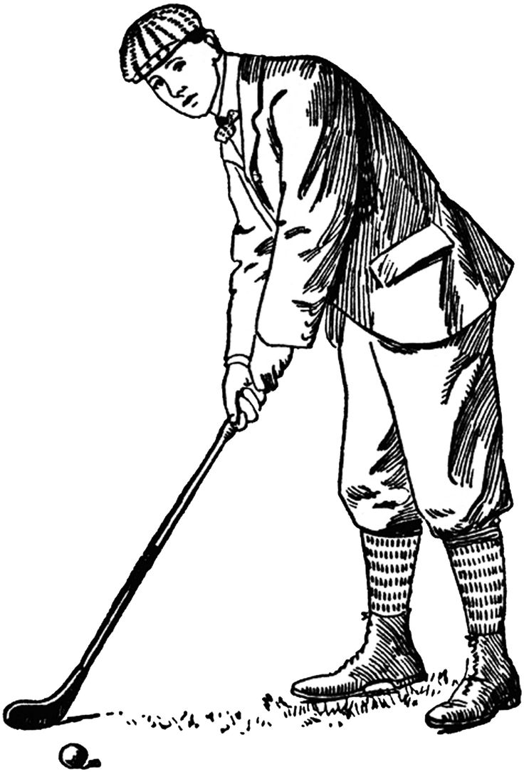 736x1083 Vintage Golfer Clip Art