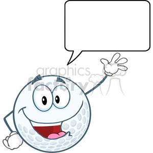 300x300 Royalty Free 6486 Royalty Free Clip Art Happy Golf Ball Cartoon