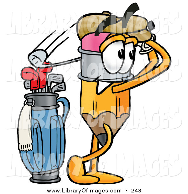 600x620 Clip Art Of A Sporty Pencil Mascot Cartoon Character Swinging His