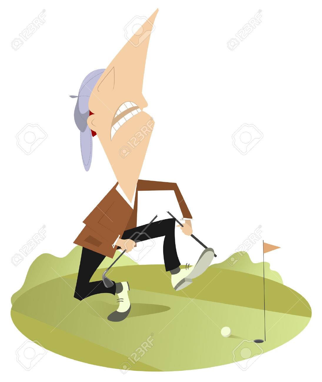 1095x1300 Angry Golfer Has Broken His Golf Club Royalty Free Cliparts