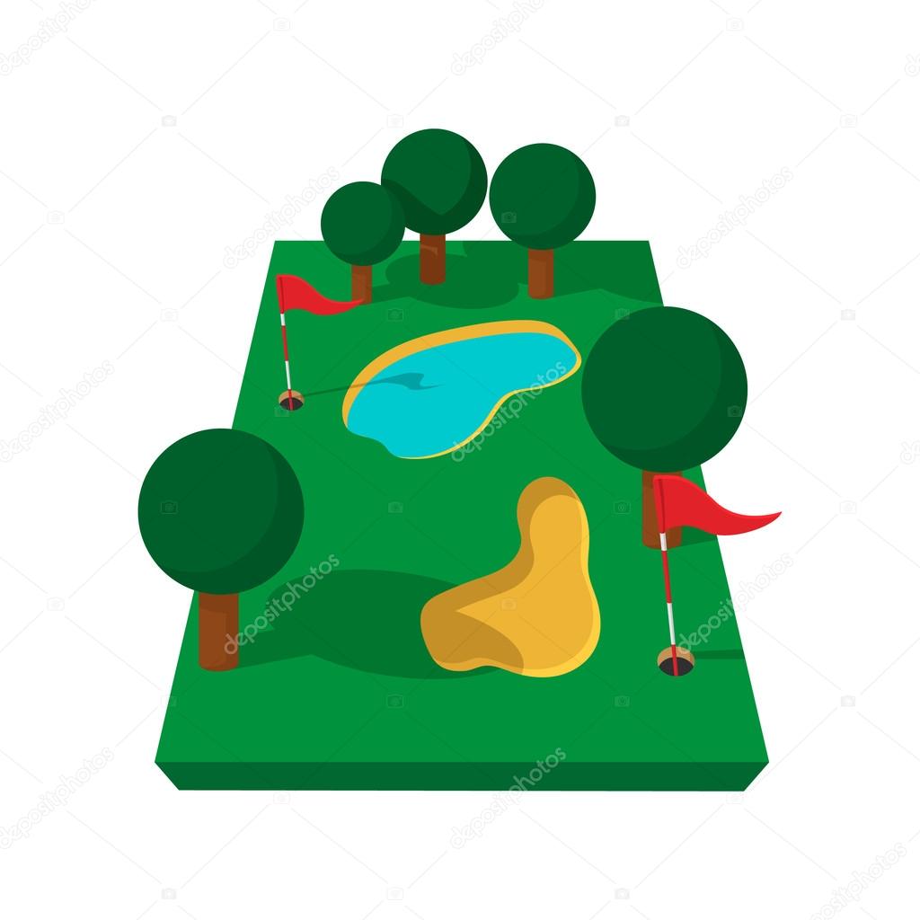 1024x1024 Golf Course Cartoon Icon Stock Vector Juliarstudio