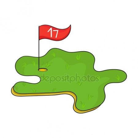 450x450 Golf Course Icon In Cartoon Style Isolated On White Background