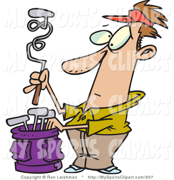 600x620 Sports Clip Art Of A Male Golfer With A Twisted Golf Club By