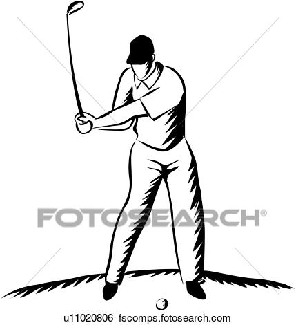 429x470 Stock Illustration Of Golfer Swinging Golf Club U11020806