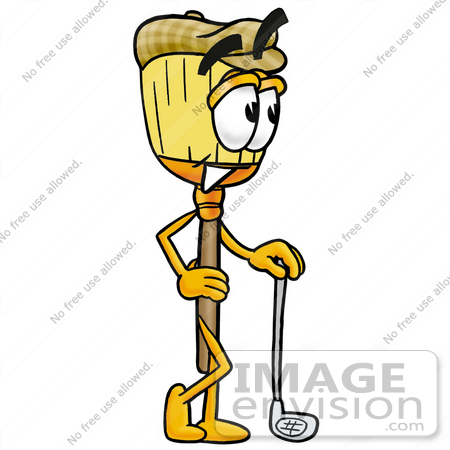 450x450 Cliprt Graphic Of Straw Broom Cartoon Character Leaning On