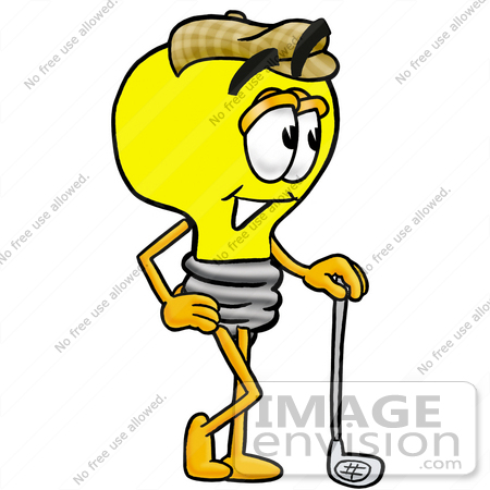 450x450 Clip Art Graphic Of A Yellow Electric Lightbulb Cartoon Character