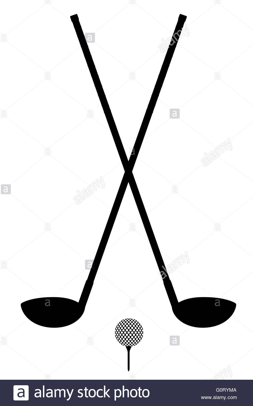 866x1390 Golf Club And Ball Silhouette Outline Vector Illustration Isolated