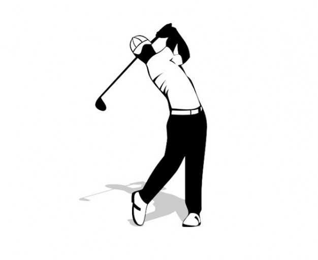 626x513 Golfer Silhouette Vector Free