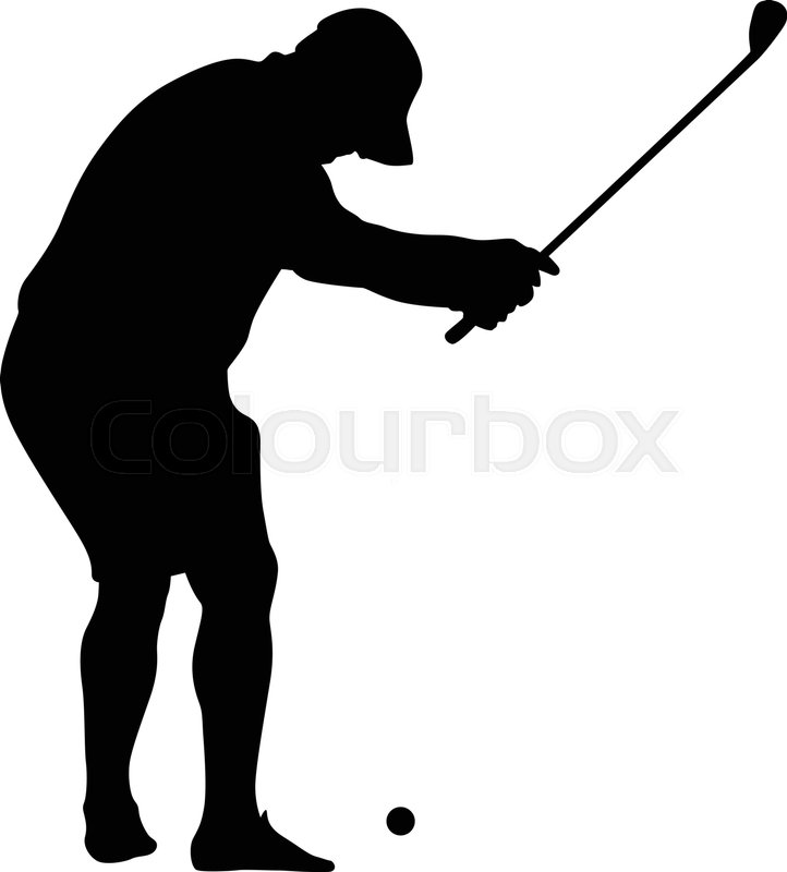 722x800 Golfer Amateur Silhouette Vector Stock Vector Colourbox
