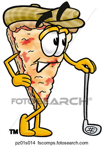 334x470 Clipart Of Pizza With Golf Club Pz01s014