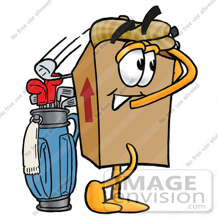 450x450 Clip Art Graphic Of A Cardboard Shipping Box Cartoon Character