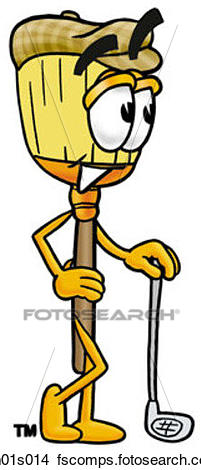 202x470 Clipart Of Broom With Golf Club Bm01s014