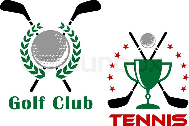 800x533 Golf Club Heraldic Logo Or Emblems Depicting Golf Balls And Trophy