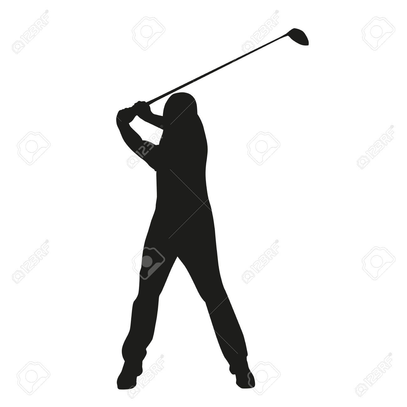 1300x1300 Golfer Silhouette Vector Free