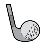 160x160 Golf Club And Ball Sport Recreation Vector Illustration Stock