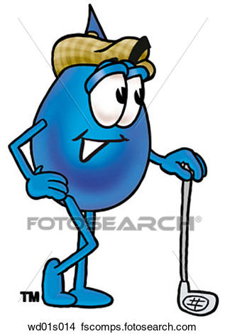 317x470 Clipart Of Water Drop With Golf Club Wd01s014