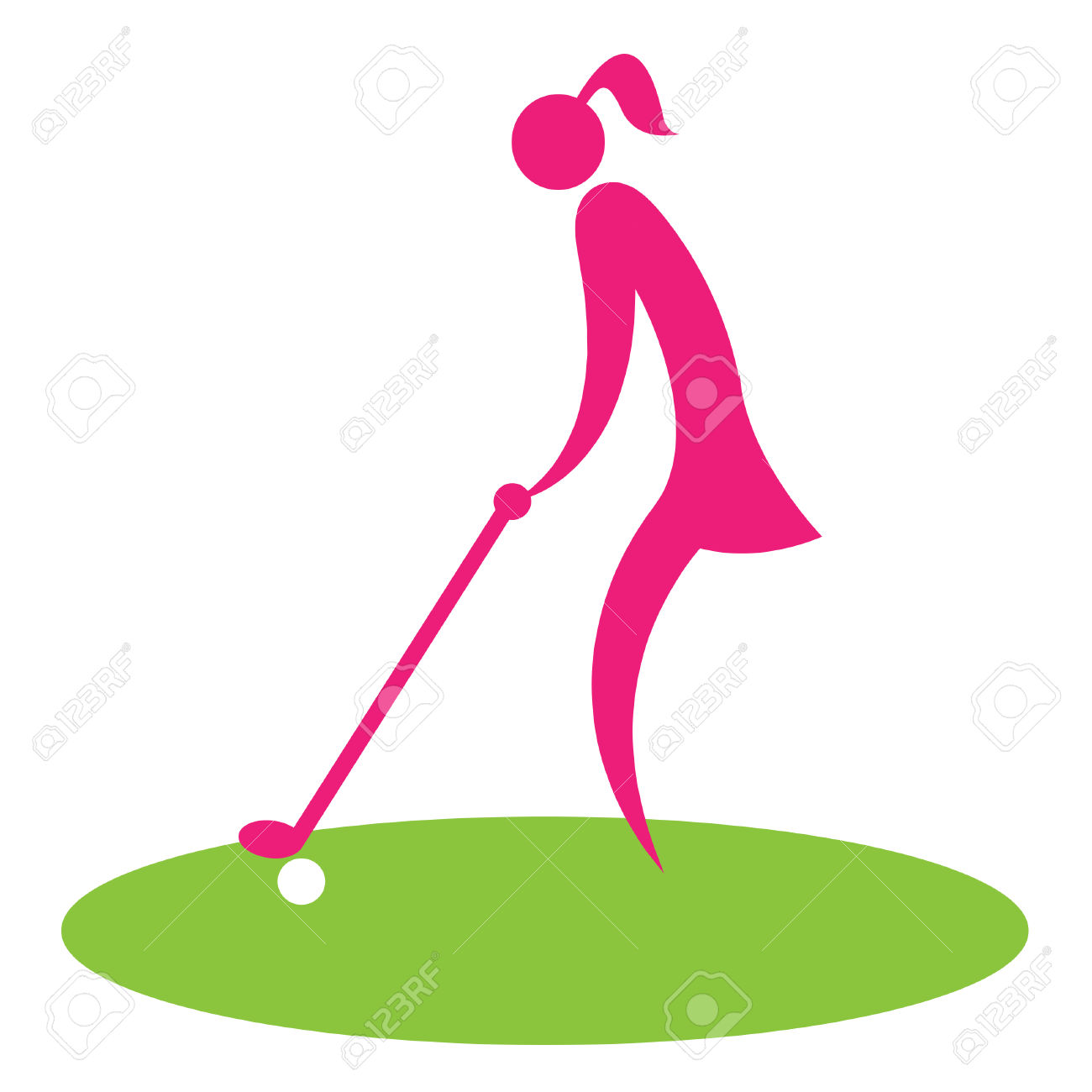 1300x1300 Golf Course Clipart Woman Golfer