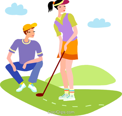 480x457 Golf Vector Clipart Of A Couple Playing Golf Coolclips Golf