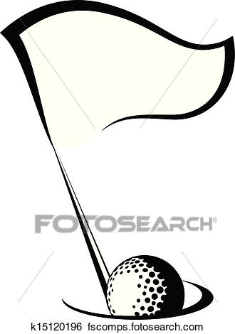 330x470 Clip Art Of Golf Flag With Ball In Hole K15120196