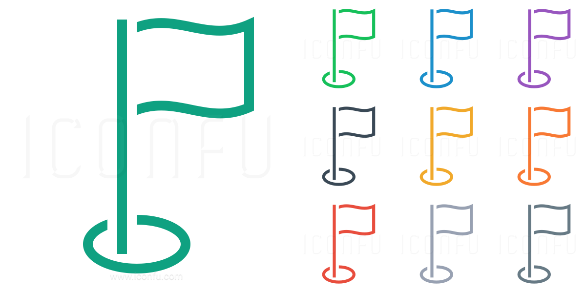 1200x600 Golf Flag Icon