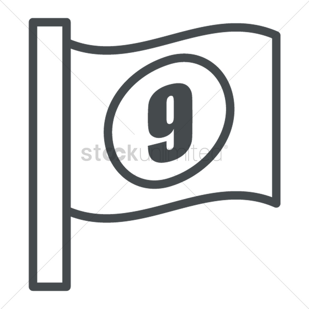 1300x1300 Golf Flag Number Hole Vector Image