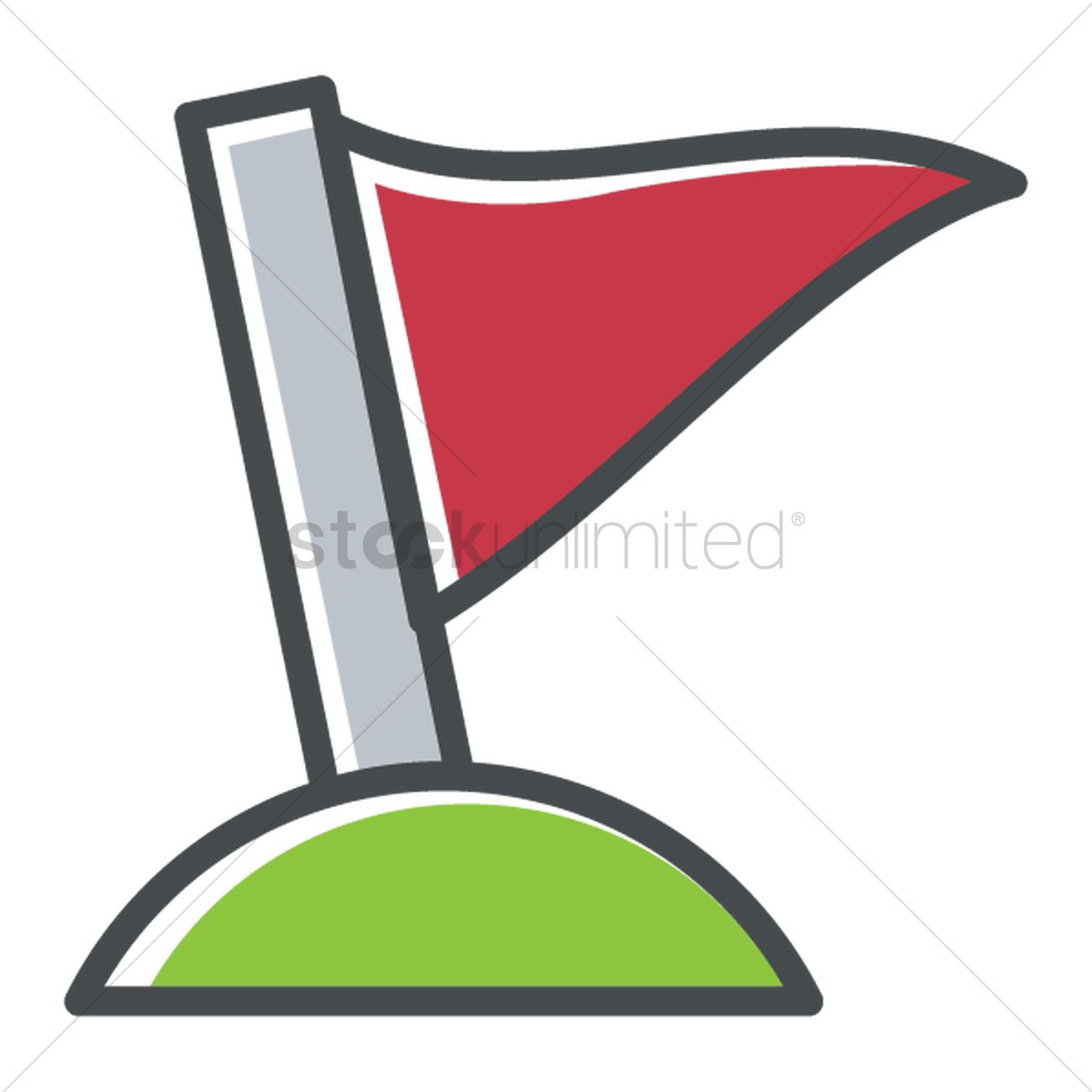 1300x1300 Golf Pin Flag Vector Image