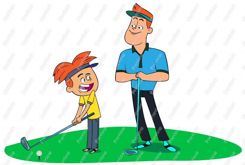 800x540 Father And Son Golfing Clip Art