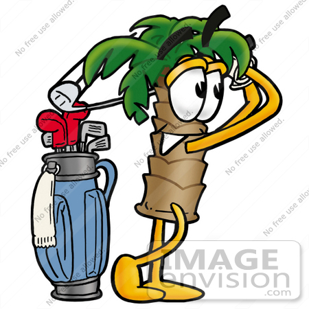 450x450 Clip Art Graphic Of A Tropical Palm Tree Cartoon Character