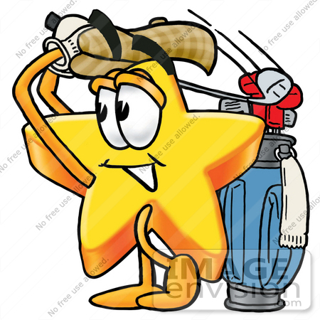 450x450 Clip Art Graphic Of A Yellow Star Cartoon Character Swinging His