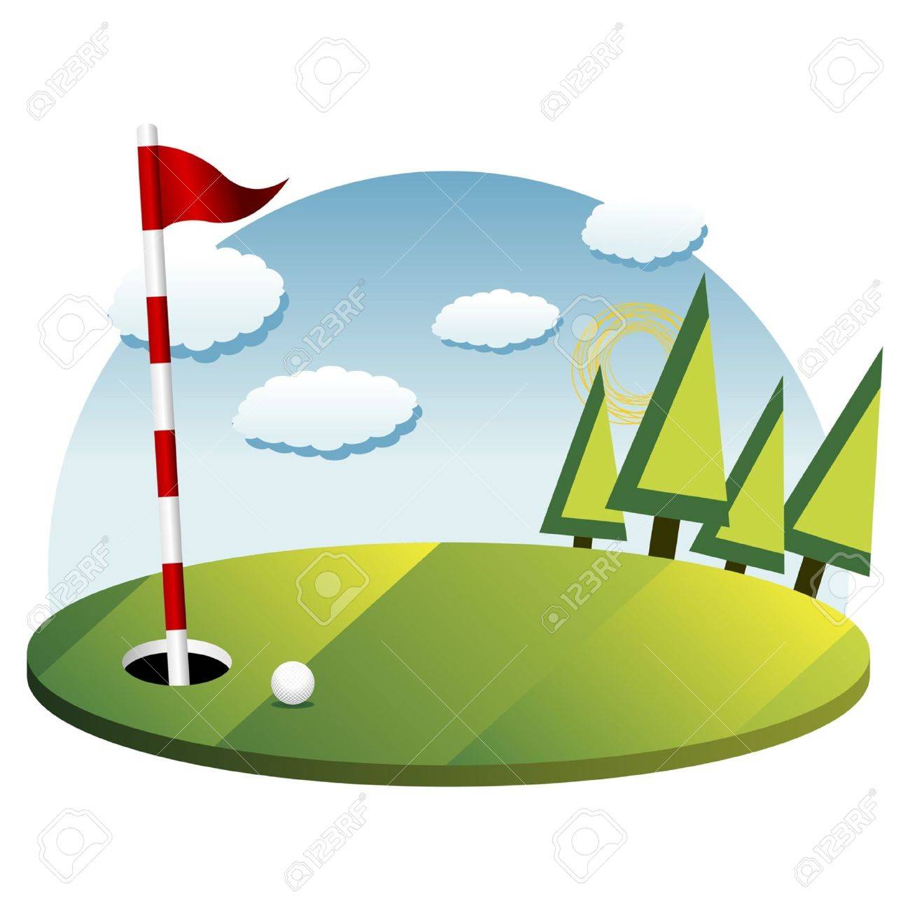 1300x1300 Golf Flag Pole Clip Art Images