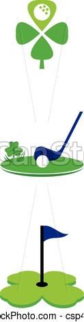 123x470 Golf Club And Ball Vector 34951