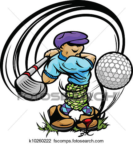 432x470 Clipart Of Golfer Cartoon Swinging Golf Club