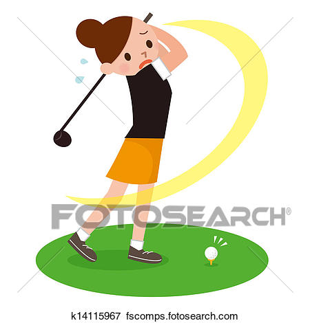 450x470 Drawings Of Woman On A Golf Tee K0617574