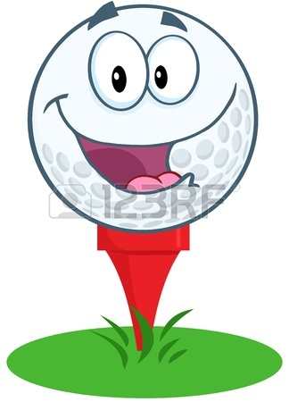 324x450 Happy Golf Ball Holding First Prize Trophy Cup Royalty Free