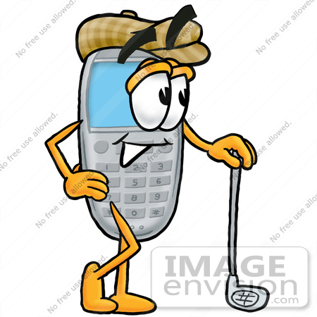 450x450 Clip Art Graphic Of A Gray Cell Phone Cartoon Character Leaning