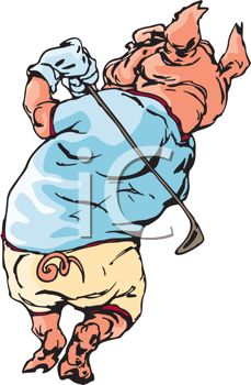 229x350 Pig Playing Golf