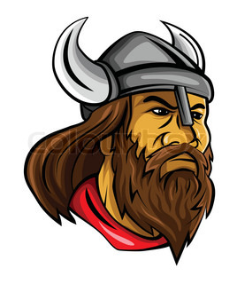 268x320 Viking Head. Vector Clip Art Illustration With Simple Gradients