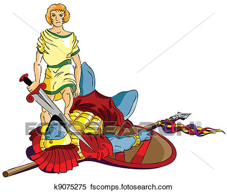 450x380 Clipart Of David And Goliath K9075275