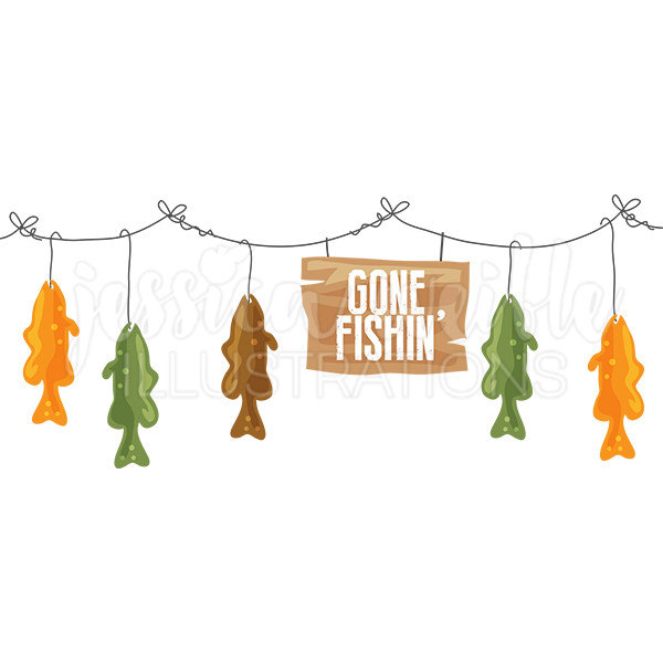 600x600 Gone Fishing Clipart