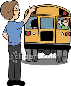 249x300 Waving Goodbye To Her Child Leaving On A School Bus Royalty Free