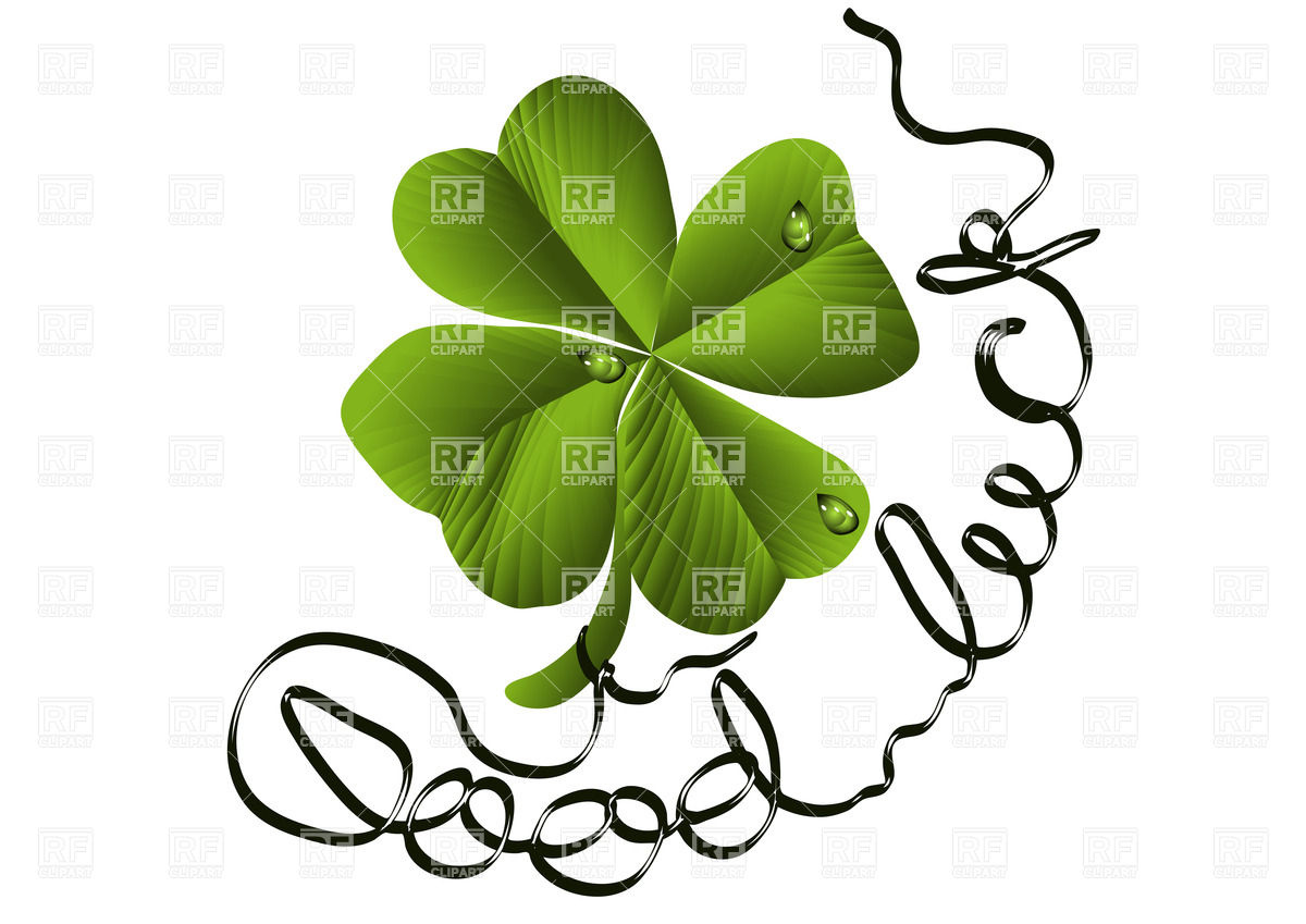 1200x849 Shamrock With Good Luck Wishes Royalty Free Vector Clip Art Image