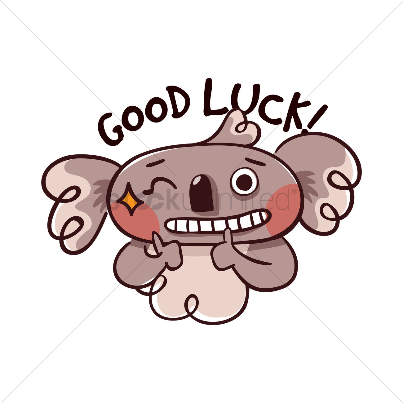 1300x1300 Cartoon Koala Bear Wishing Good Luck Vector Image