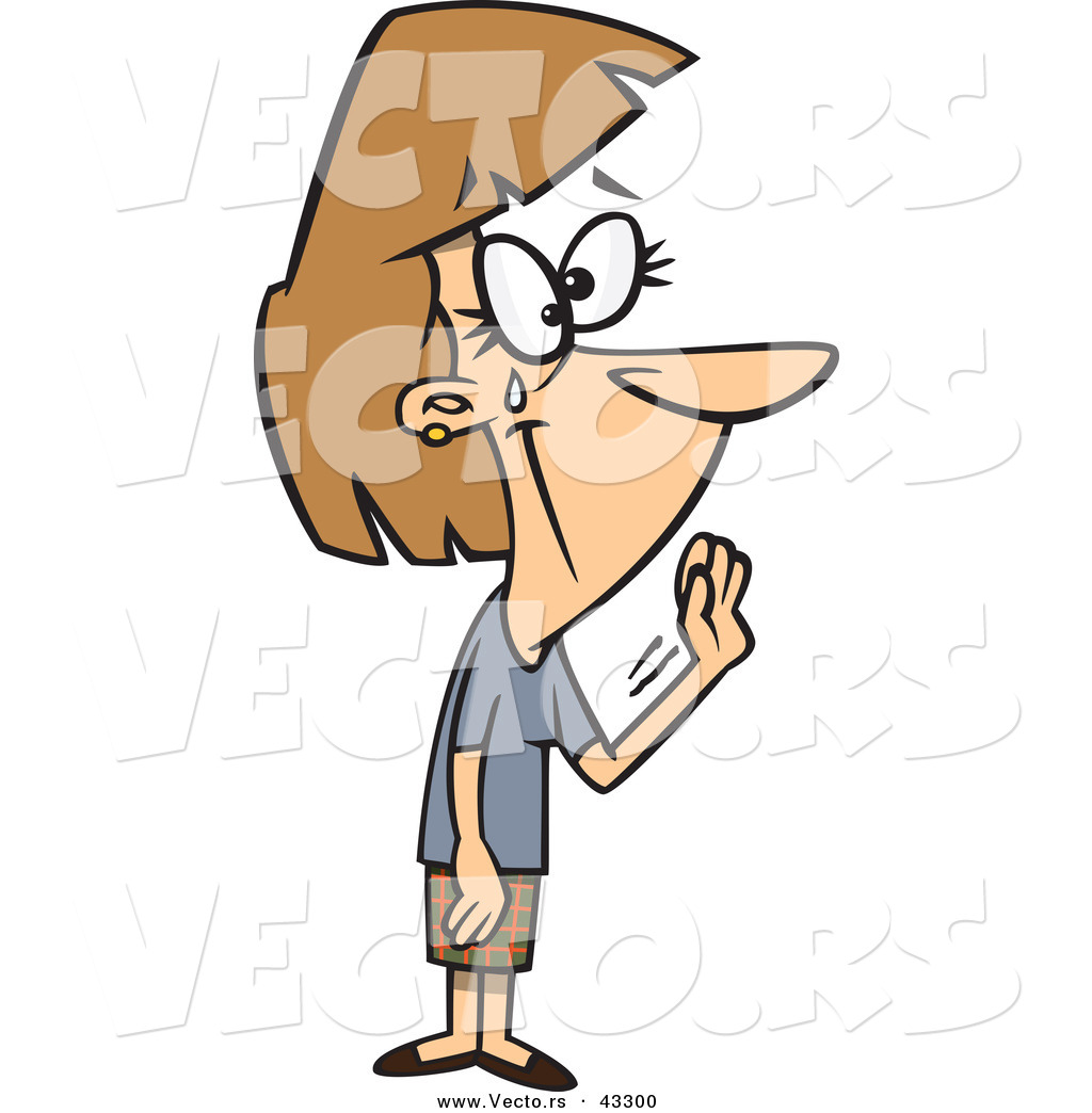 1024x1044 Vector Of A Sad Cartoon Woman Crying While Waving Goodbye By