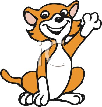 335x350 Orange Cat With White Socks Waving