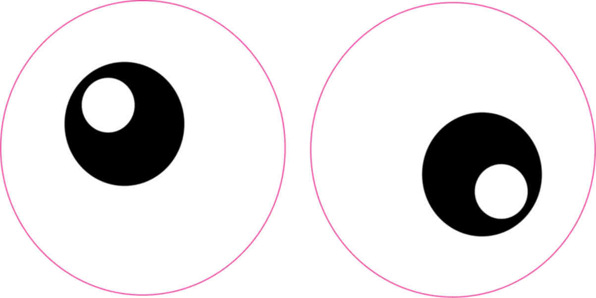 1203x603 4in X 2in Black Goofy Eyes Funny Sticker Vinyl Sticker Cup Vehicle