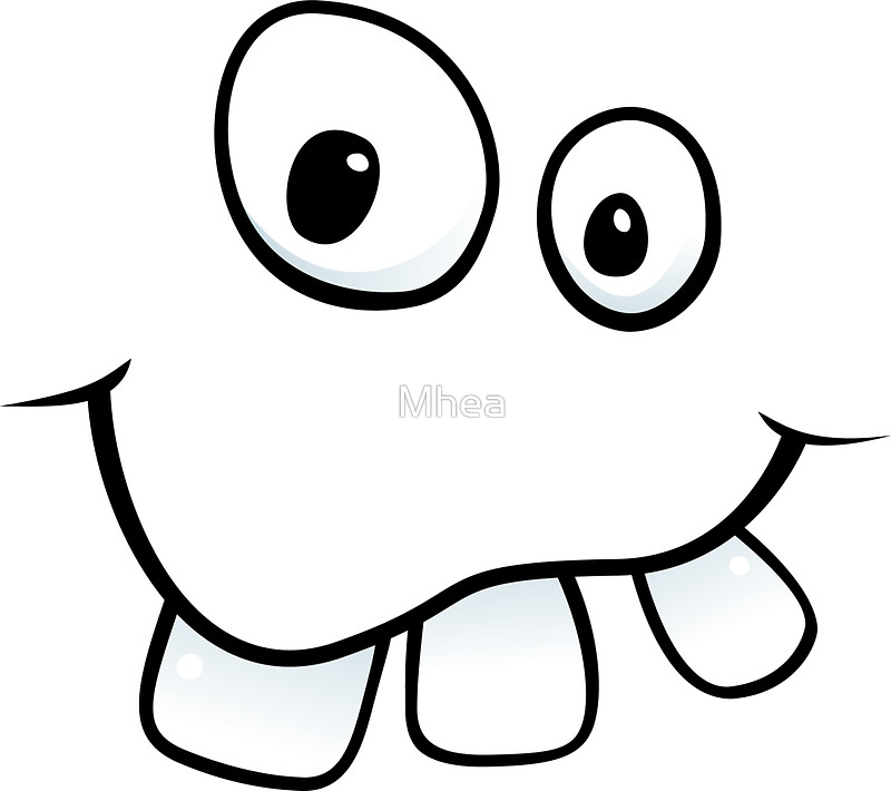 800x710 Funny, Goofy Face With Big Teeth And Googly Eyes Stickers By Mhea
