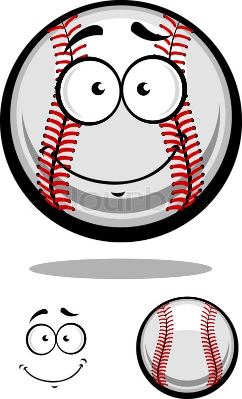 486x800 Smiling Cartoon Baseball Ball With Red Stitching And Googly Eyes