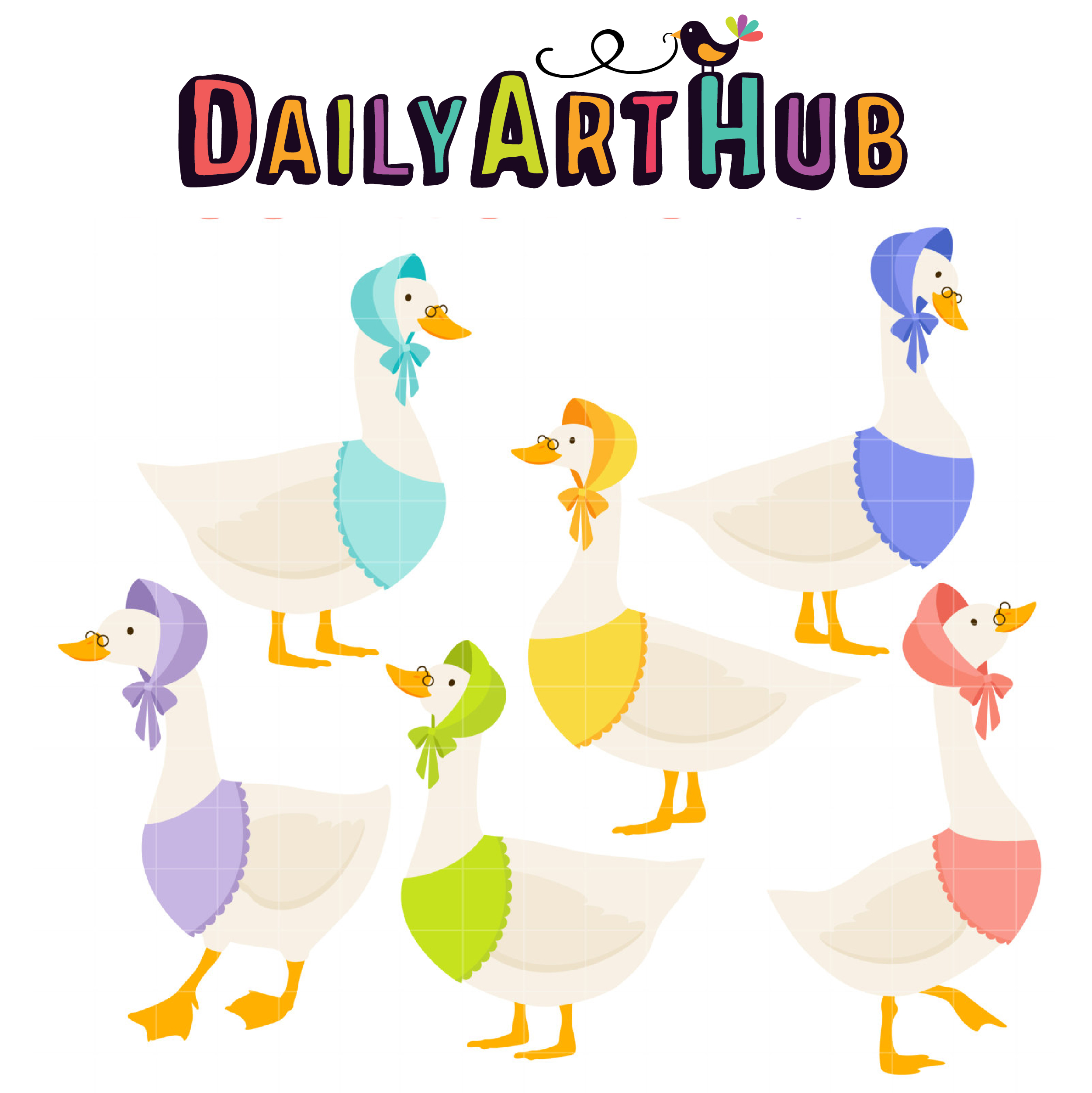 2500x2502 Granny Goose Clip Art Set Daily Art Hub