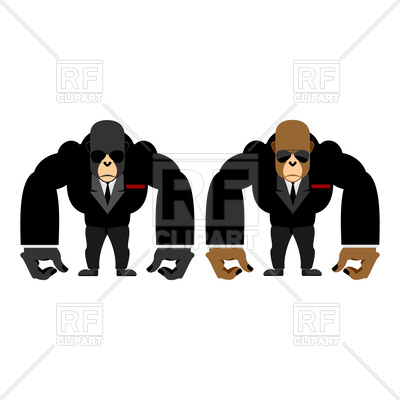 400x400 Big Strong Gorilla In Black Suit, Monkey