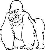 155x170 Gorilla Clip Art Black And White Clipart Panda